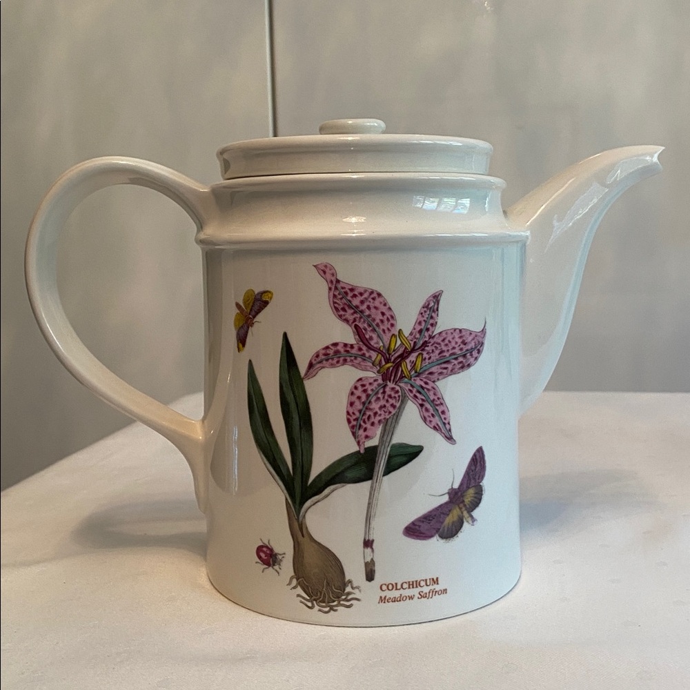 Portmeirion • “The Botanic Garden” Coffee Pot in Snowdrop & Crocus Flora Pattern - Picture 5 of 17